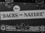 Backs To Nature (1933) afişi